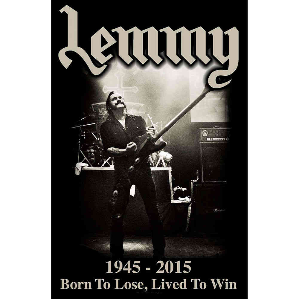Lemmy Kilmister - Lived To Win Textiel Poster - Multicolours
